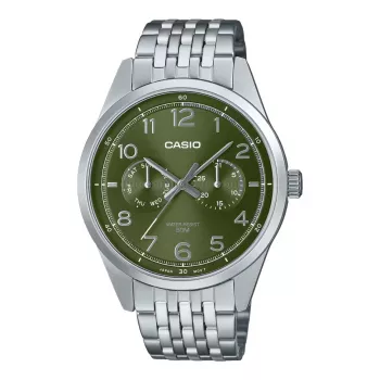 CASIO MTPE340D3AVDF Orologio analogico al quarzo uomo 42mm acciaio inox quadrante verde