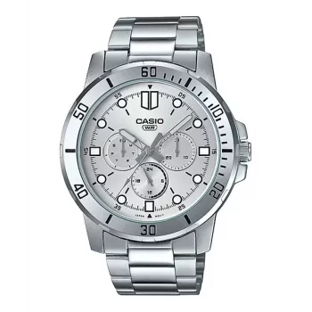 CASIO MTPVD300D-7EUD orologio uomo analogico al quarzo 45mm acciaio inox quadrante argento
