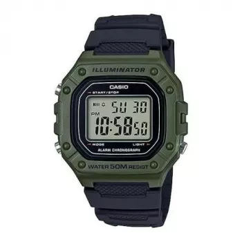 CASIO W-218H-3AVDF orologio digitale - resina verde, impermeabile 50m, retroilluminazione LED