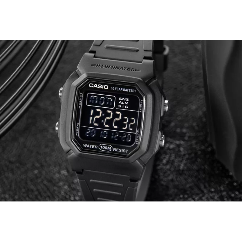 Casio W-800H-1BVES orologio digitale uomo - impermeabile 100m, movimento al quarzo