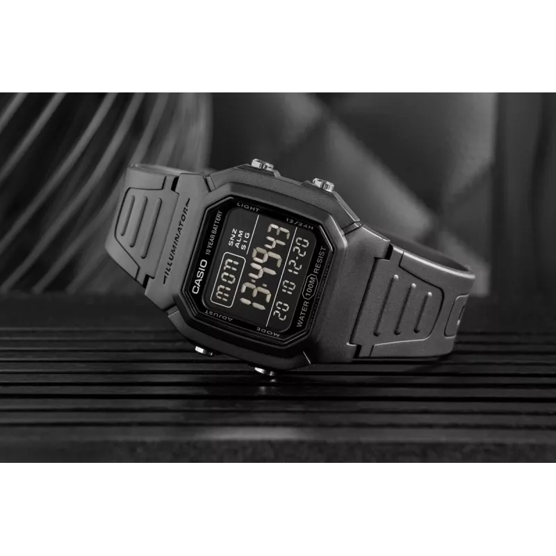 Casio W-800H-1BVES orologio digitale uomo - impermeabile 100m, movimento al quarzo