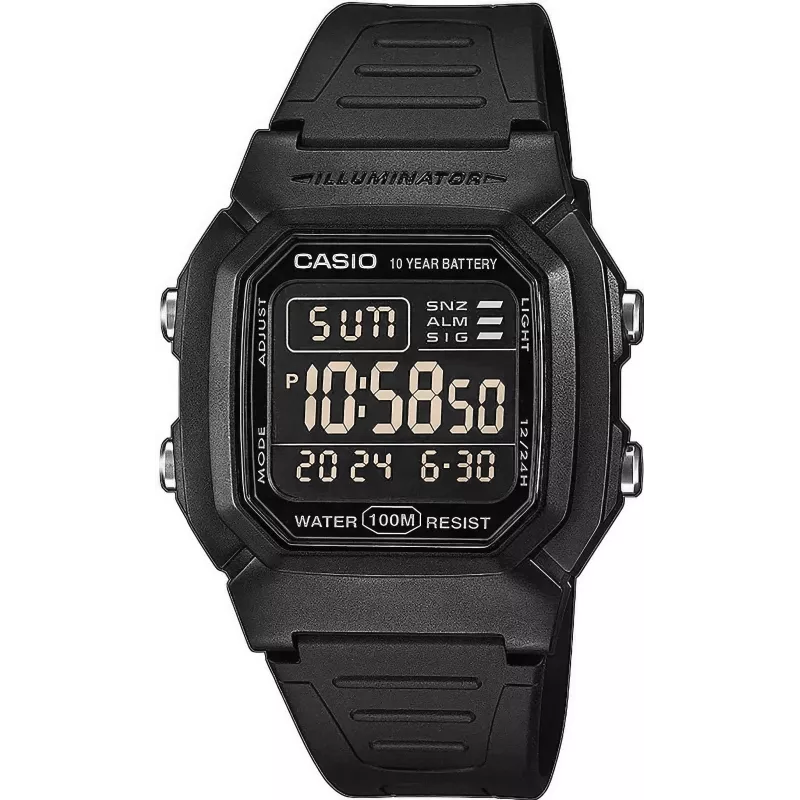 Casio W-800H-1BVES orologio digitale uomo - impermeabile 100m, movimento al quarzo