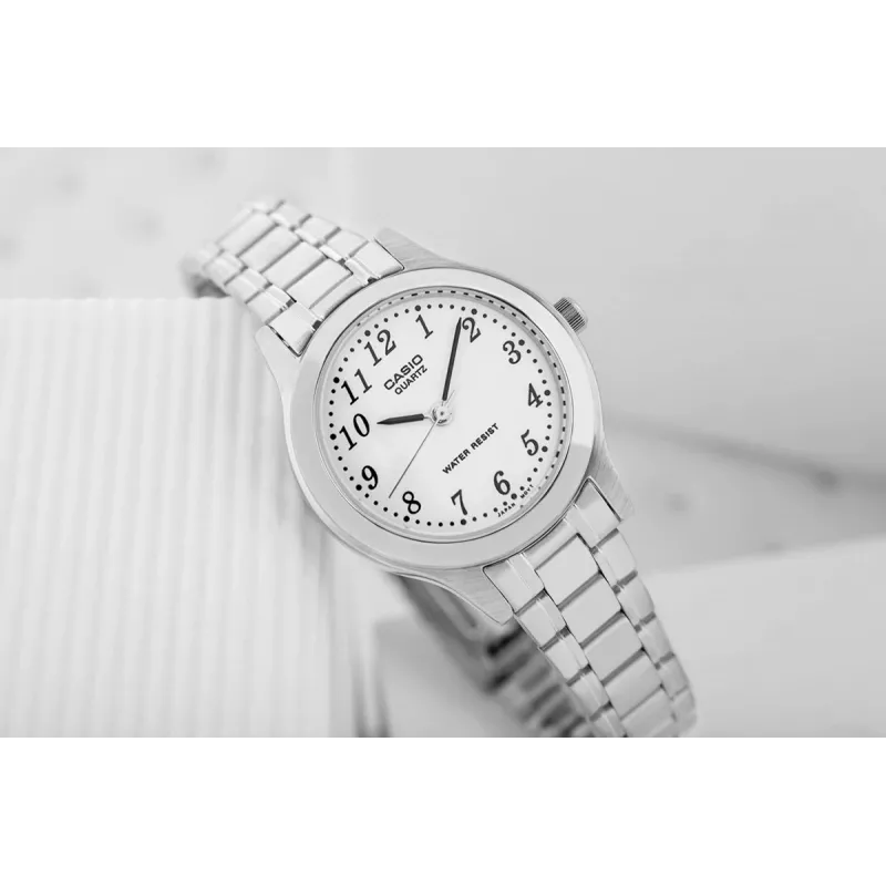 CASIO Orologio analogico al quarzo donna LTP-1128A-7B 33mm quadrante argentato acciaio inox