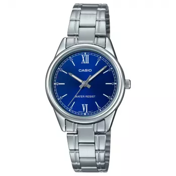CASIO Orologio da donna analogico al quarzo LTP-V005D-2B2 34mm acciaio inox quadrante blu