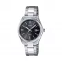CASIO Orologio da donna analogico al quarzo LTP1302PD1A1V, acciaio inox argento, quadrante nero, impermeabilità 50m
