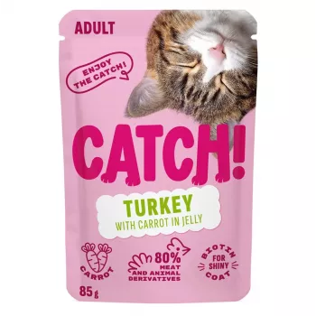 CATCH tacchino e carota in gelatina cibo umido per gatti, bustina 85g