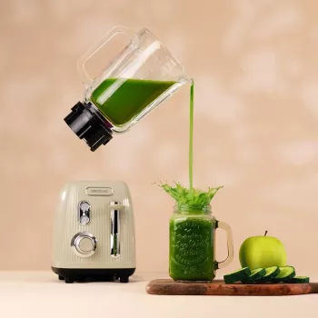 Cecotec Mixer Power Black Titanium RetroGreen, 1200 W, caraffa in vetro da 1,5 L, verde