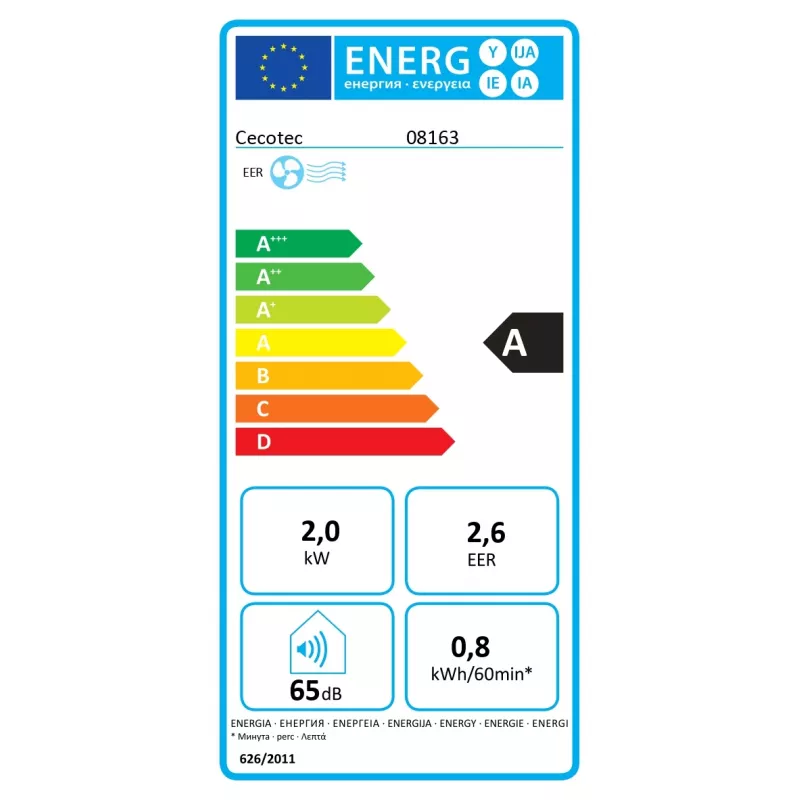 Cecotec Climatizzatore mobile ForceClima 7550 Style Connected, 7000 BTU/h, bianco, Wi-Fi, telecomando