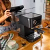 Cecotec Power Espresso 20 Pro Latte Macchina per caffè, 20 bar di pressione, montalatte integrato, semiautomatica, nera, 1350 W