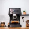 Cecotec Power Espresso 20 Pro Latte Macchina per caffè, 20 bar di pressione, montalatte integrato, semiautomatica, nera, 1350 W