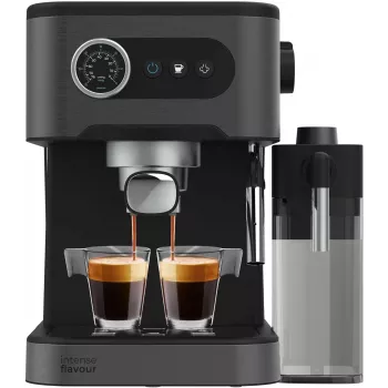 Cecotec Power Espresso 20 Pro Latte Macchina per caffè, 20 bar di pressione, montalatte integrato, semiautomatica, nera, 1350 W