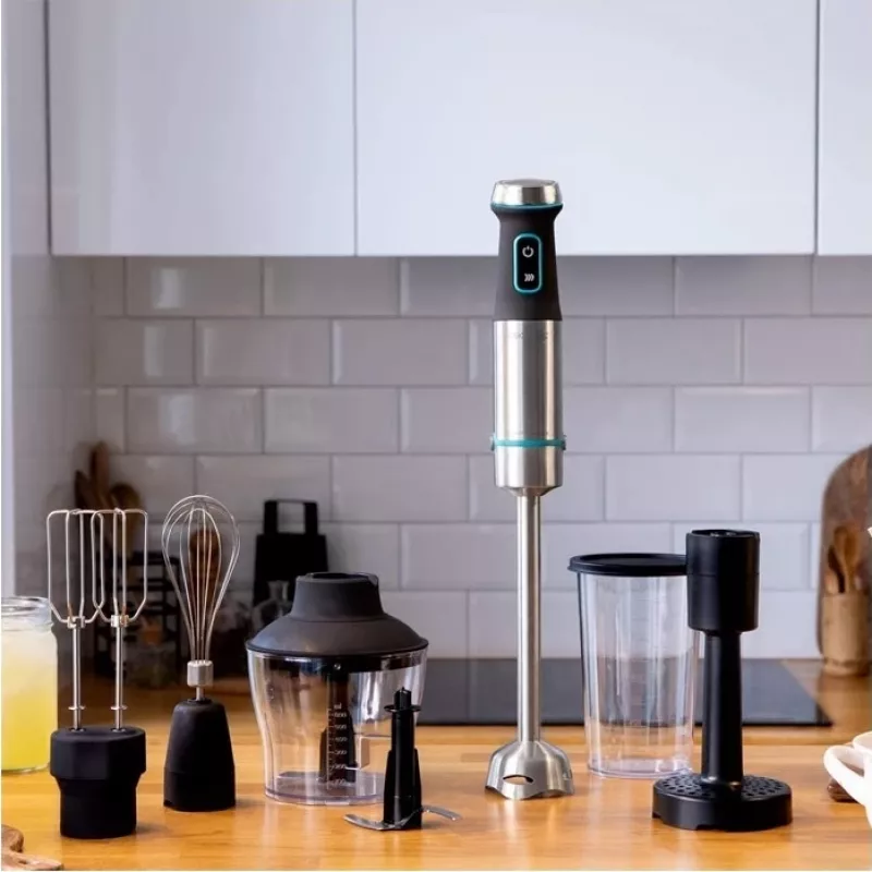 Cecotec Power TitanBlack 1200 XL PerfectCream&Crush frullatore a immersione, 1200 W, acciaio inox/nero