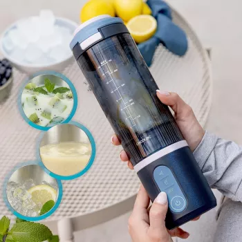 Cecotec Power Titanium Shake2Go Frullatore portatile, 180 W, contenitore senza BPA, 0,6 L, Lagoon