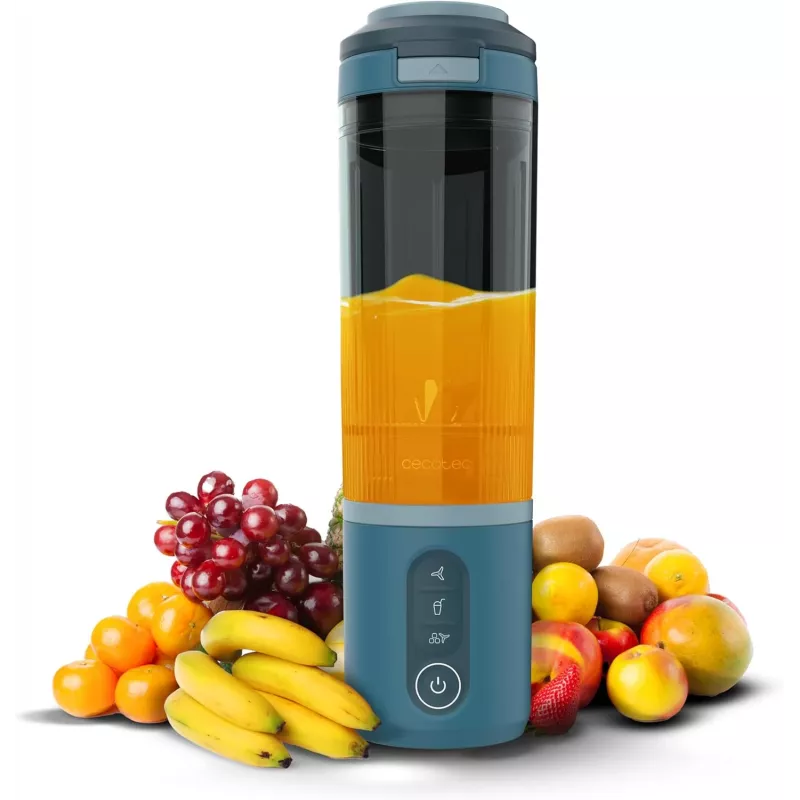 Cecotec Power Titanium Shake2Go Frullatore portatile, 180 W, contenitore senza BPA, 0,6 L, Lagoon