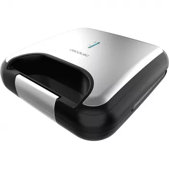 CECOTEC Rock'nToast Classic+ Sandwich Maker (acciaio inox/nero, 800 W, per 2 persone)