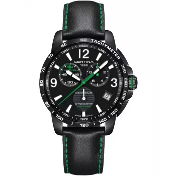 CERTINA DS Action Diver Automatic 42mm quadrante nero PVD oro rosa acciaio e pelle orologio C034453360570