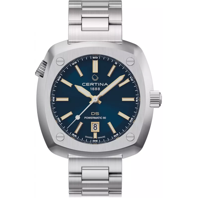 CERTINA DS Action Diver orologio da uomo automatico 43mm quadrante blu bracciale a maglia milanese in acciaio inossidabile C041407190410