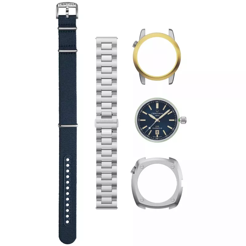 CERTINA DS Action Diver orologio da uomo automatico 43mm quadrante blu bracciale a maglia milanese in acciaio inossidabile C041407190410
