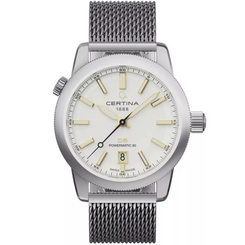 CERTINA DS Action Diver orologio da uomo automatico 43mm quadrante argento cinturino NATO grigio C041407190310