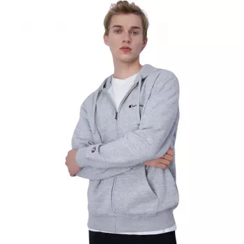 Champion Felpa con cappuccio full-zip uomo grigia EM021 Taglia S