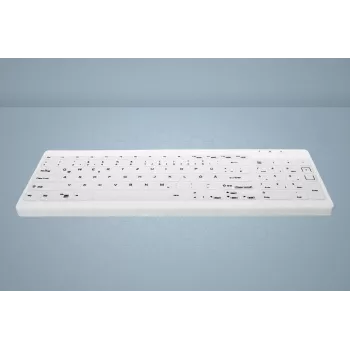 CHERRY Contour Active Key QuickClean AK-C7012 tastiera con filo, nero, QWERTY, USB, CHERRY SX Scissor Technology, 105 tasti, Slim Design, superficie disinfettabile
