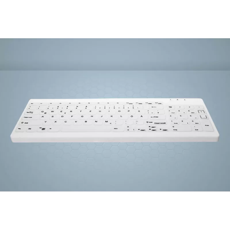 CHERRY Contour Active Key QuickClean AK-C7012 tastiera con filo, nero, QWERTY, USB, CHERRY SX Scissor Technology, 105 tasti, Slim Design, superficie disinfettabile