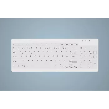 CHERRY Contour Active Key QuickClean AK-C7012 tastiera con filo, nero, QWERTY, USB, CHERRY SX Scissor Technology, 105 tasti, Slim Design, superficie disinfettabile