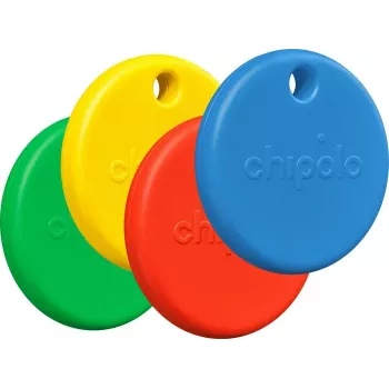 Chipolo POP confezione da 4 Tracking tag per Apple Find My (rosso, blu, giallo, verde)