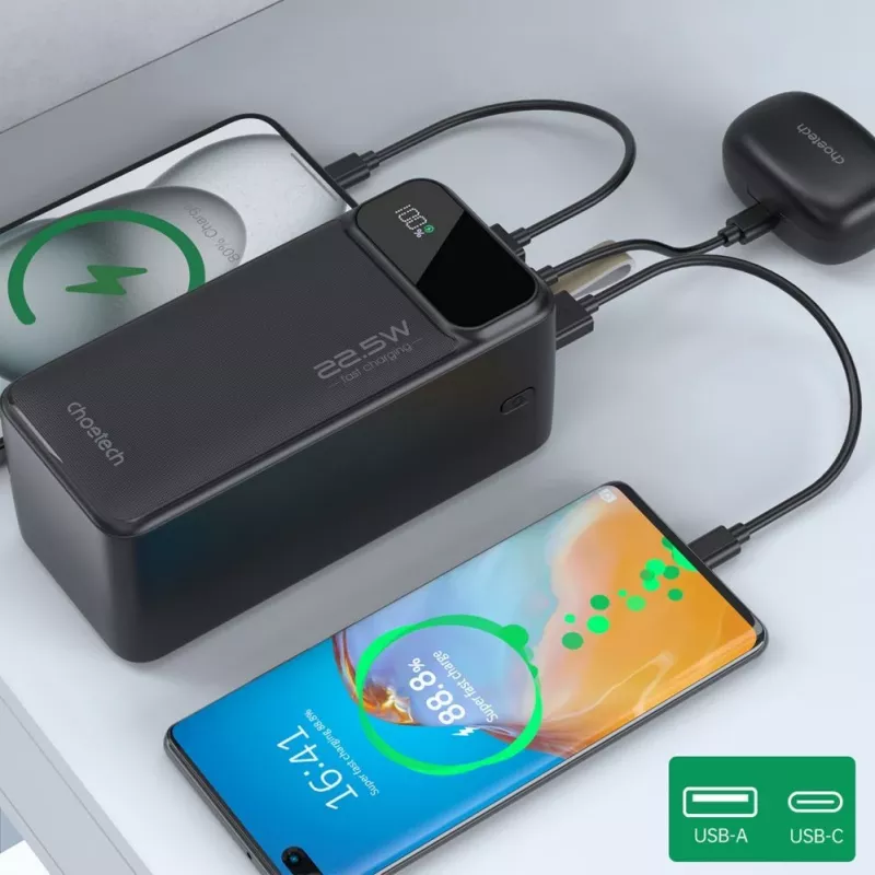 CHOETECH B732 Power Bank 50000 mAh 22.5W PD & QC - nero