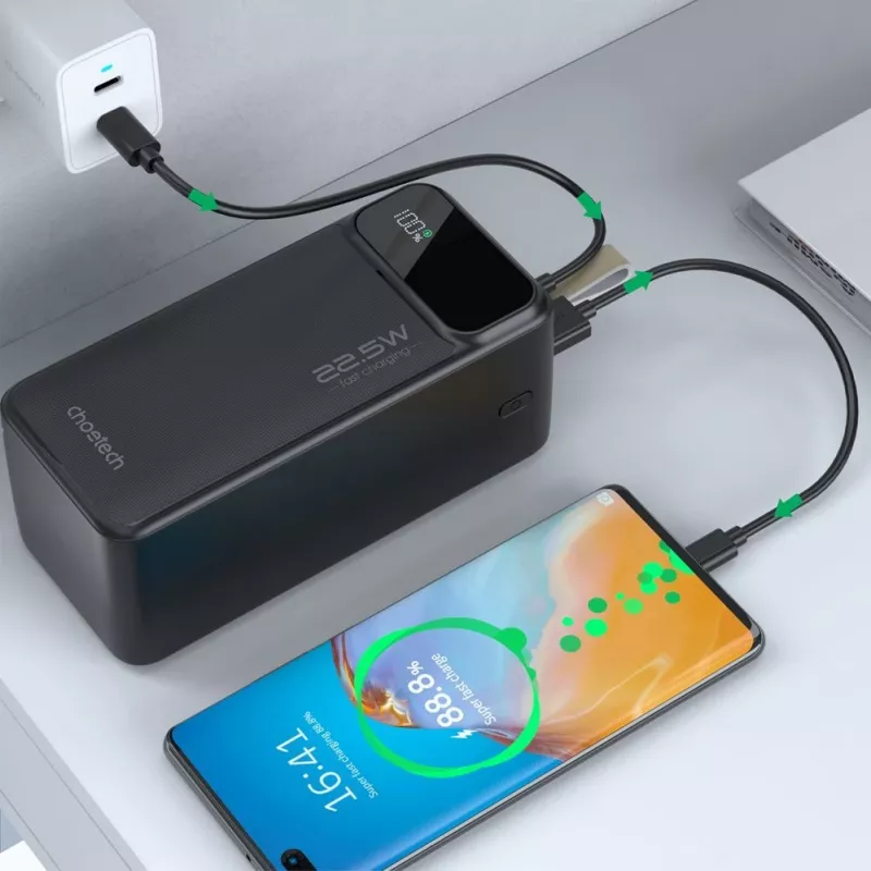 CHOETECH B732 Power Bank 50000 mAh 22.5W PD & QC - nero