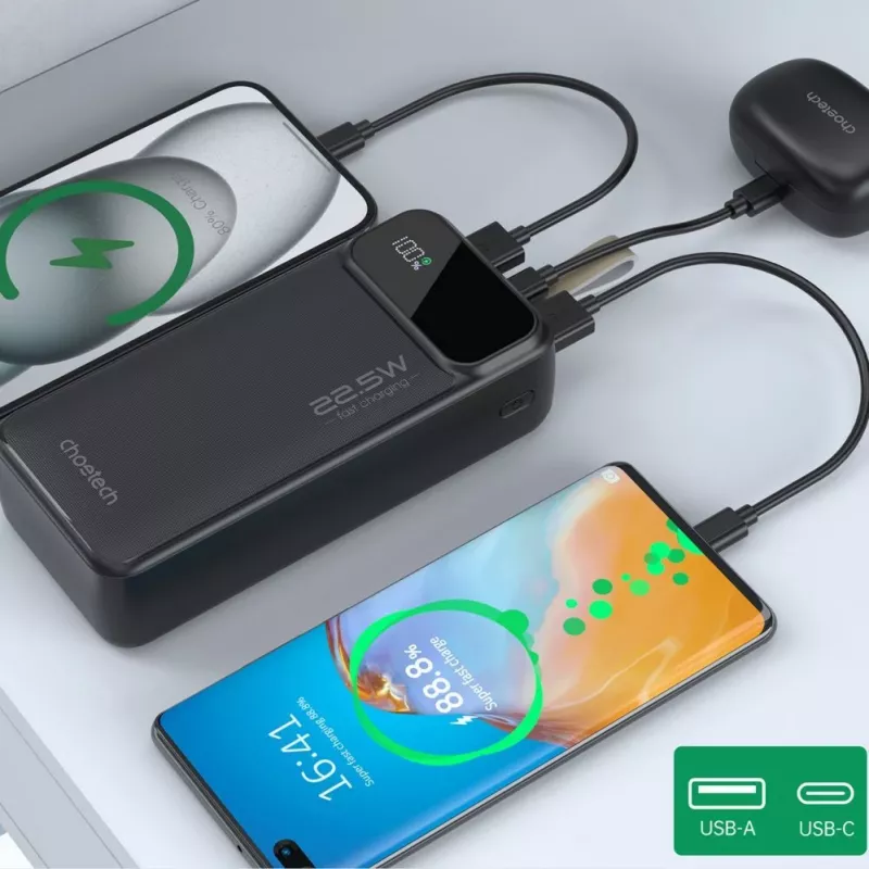 CHOETECH Power Bank 30000 mAh nero