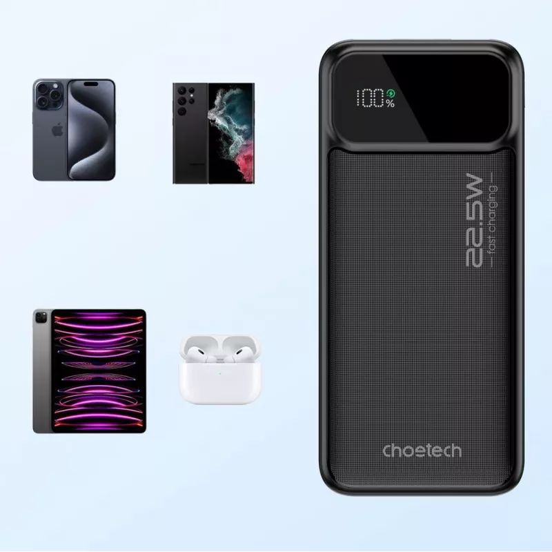 CHOETECH Power Bank 30000 mAh nero