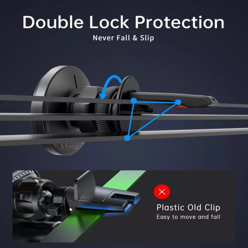 CHOETECH T204-F Supporto Magnetico da Auto con Ricarica Wireless 15W - Nero