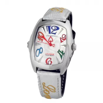 CHRONOTECH CT7696L-12 Prisma Orologio unisex al quarzo 34 mm quadrante bianco cinturino in pelle bianco
