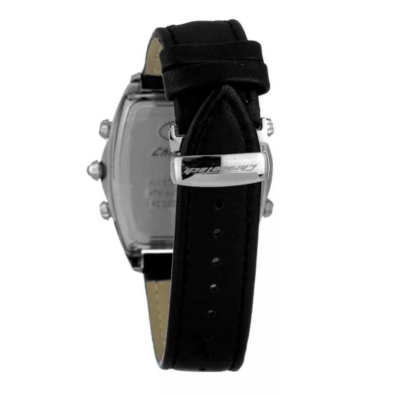CHRONOTECH MAN CT7677M-02 orologio analogico al quarzo 45mm quadrante nero cinturino in pelle