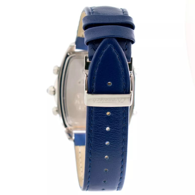 CHRONOTECH MAN CT7677M-03 45mm cronografo analogico al quarzo con quadrante nero e cinturino in pelle