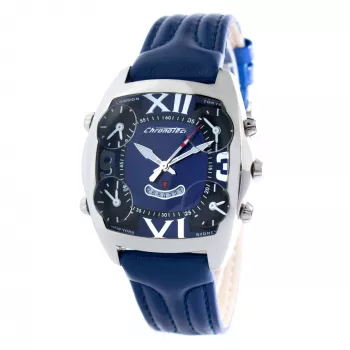 CHRONOTECH MAN CT7677M-03 45mm cronografo analogico al quarzo con quadrante nero e cinturino in pelle