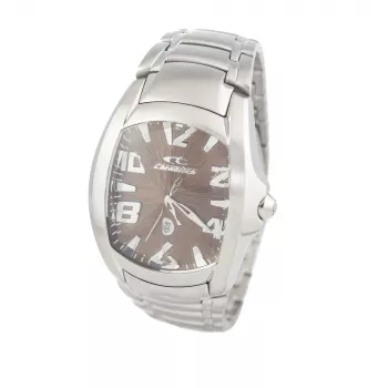 CHRONOTECH MAN CT7988M-65M Orologio analogico al quarzo 41mm acciaio inox quadrante nero cinturino milanese argento