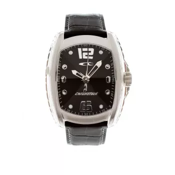 CHRONOTECH uomo RW0007 orologio analogico al quarzo 40mm acciaio inox quadrante nero cinturino in pelle