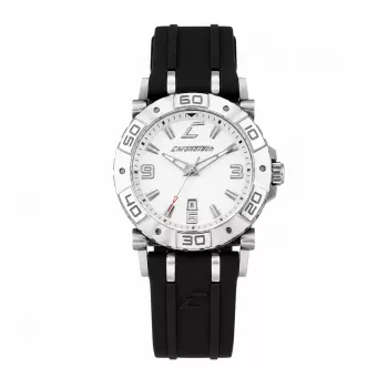 CHRONOTECH uomo RW0038 orologio analogico al quarzo 39mm cassa in acciaio inox quadrante nero cinturino in pelle nero