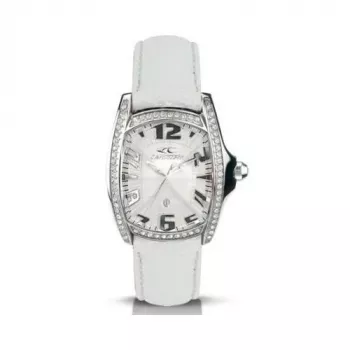 CHRONOTECH Orologio al quarzo analogico donna CT7988LS09 30mm quadrante bianco cinturino in pelle bianco