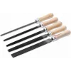 CIMCO 206806 set di 5 lime di precisione con impugnature ergonomiche in bi-materiale, lama 200 mm, lima a taglio semplice, in custodia arrotolabile