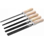 CIMCO 206806 set di 5 lime di precisione con impugnature ergonomiche in bi-materiale, lama 200 mm, lima a taglio semplice, in custodia arrotolabile