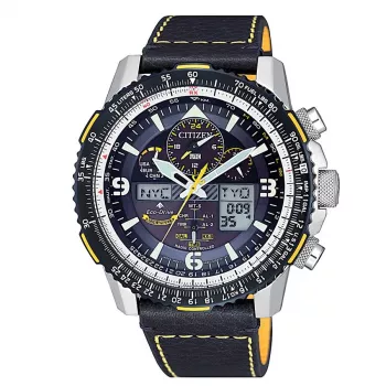CITIZEN Eco-Drive Orologio radiocontrollato JY8078-01L 45mm quadrante blu cinturino in pelle