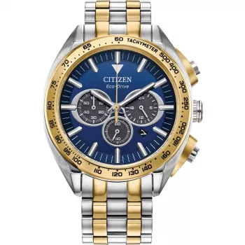 CITIZEN Eco-Drive cronografo orologio uomo CA4544-53L 43mm quadrante blu acciaio inox