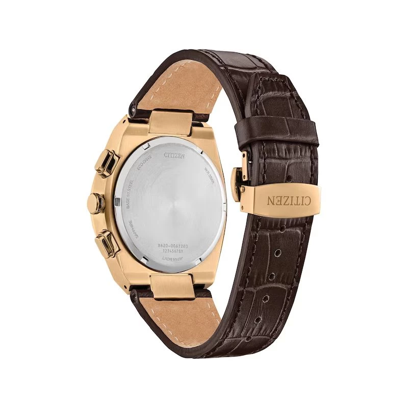 CITIZEN Eco-Drive orologio cronografo CA4583-01E 43mm pelle marrone