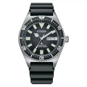 CITIZEN orologio subacqueo da uomo automatico NY0120-01E 41mm quadrante nero cinturino in gomma nero