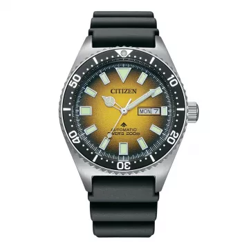 CITIZEN Orologio automatico uomo NY0120-01X 41mm Quadrante nero Cinturino in caucciù nero