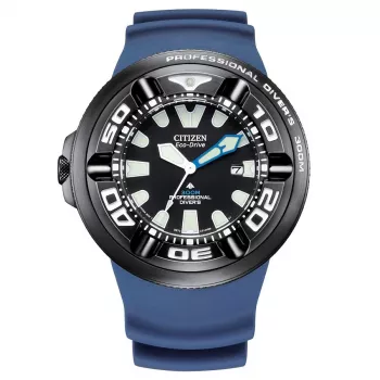 Orologio subacqueo uomo CITIZEN Eco-Drive BJ8055-04E 48mm quadrante nero cinturino in uretano nero