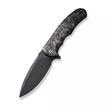 CIVIVI Praxis Coltello pieghevole, manico in fibra di carbonio shred, lama in acciaio D2, rivestimento TiN oro